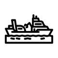 oceanographic research vessel line icon vector illustration
