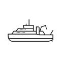 oceanographic research vessel line icon vector illustration
