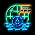 oceanology science neon glow icon illustration