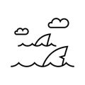 Oceans shark line icon, concept sign, outline vector illustration, linear symbol. Royalty Free Stock Photo