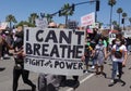 Oceanside, CA / USA - June 7, 2020: People hold signs during peaceful Black Lives Matter protest rally. Royalty Free Stock Photo