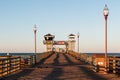 View of Empty Oceanside Fishing Pier at Dawn Royalty Free Stock Photo