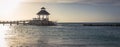 Oceanside Gazebo Sunset Beach Royalty Free Stock Photo