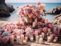 oceanside wedding party, romantic style beach party