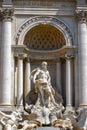 Oceanus standing under a triumphal arch, Trevi fountain, Rome, Italy Royalty Free Stock Photo