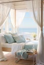 Oceanview light colored modern bedroom