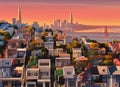 Oceanview neighborhood in San Francisco, California USA.