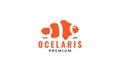Ocellaris clownfish aquarium logo design