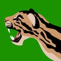 Ocelot cat head vector illustration style flat profile