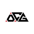 OCG triangle letter logo design with triangle shape. OCG triangle logo design monogram. OCG triangle vector logo template with red Royalty Free Stock Photo
