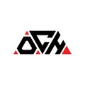 OCH triangle letter logo design with triangle shape. OCH triangle logo design monogram. OCH triangle vector logo template with red Royalty Free Stock Photo