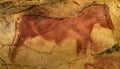 The ocher horse of the Altamira cave