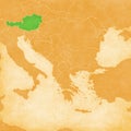 Ocher map of Balkans - Austria Royalty Free Stock Photo