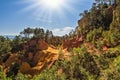 The ocher outcrops - from yellow to orange-red