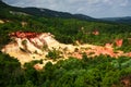 Ocher quarry in the provencale colorado in France
