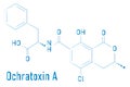 Ochratoxin A mycotoxin molecule. Skeletal formula. Chemical structure