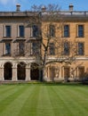 Ochre coloured New Building built in the Georgian era, on the campus at Magdalen College, University of Oxford UK.