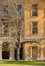 Ochre coloured New Building built in the Georgian era, on the campus at Magdalen College, University of Oxford UK. Royalty Free Stock Photo