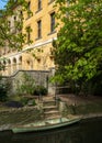 Ochre coloured New Building built in the Georgian era, on the campus at Magdalen College, University of Oxford UK. Royalty Free Stock Photo