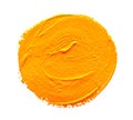 Ochre round strokes of the paint brush isolated