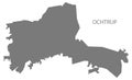 Ochtrup German city map grey illustration silhouette shape Royalty Free Stock Photo