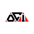OCI triangle letter logo design with triangle shape. OCI triangle logo design monogram. OCI triangle vector logo template with red Royalty Free Stock Photo