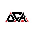 OCK triangle letter logo design with triangle shape. OCK triangle logo design monogram. OCK triangle vector logo template with red Royalty Free Stock Photo