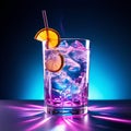 ?ocktail with ice and lemon. Royalty Free Stock Photo