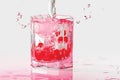 ÃÂ¡ocktail with ice and red cranberries with splash Royalty Free Stock Photo