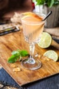 ÃÂ¡ocktail with lime and mint on the board Royalty Free Stock Photo
