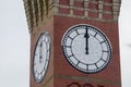 Close up of a large clock tower