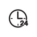 24 oclock logo , watch logo vector