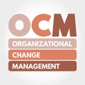 OCM - Organizational Change Management acronym, business concept background Royalty Free Stock Photo