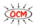 OCM - Organizational Change Management is a framework for managing the effect of new business processes, acronym concept with