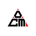 OCM triangle letter logo design with triangle shape. OCM triangle logo design monogram. OCM triangle vector logo template with red Royalty Free Stock Photo