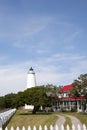 Ocracoke Island Light Station and Keeper House Royalty Free Stock Photo