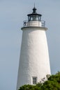 The Ocracoke Lighthouse and Keeper's Dwelling on Ocracoke Island Royalty Free Stock Photo