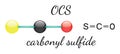 OCS carbonyl sulfide molecule Royalty Free Stock Photo