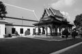 Bangkok National Museum Golden Thai Pavillion of front palace in balck and white