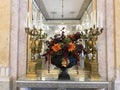 Bouquet and candelabras in Habsburg state rooms, Albertina Museum, Vienna Royalty Free Stock Photo