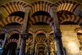 Oct 2018 - Cordoba, Spain - The famous arched interiors of Mezquita