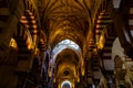 Oct 2018 - Cordoba, Spain - The famous arched interiors of Mezquita