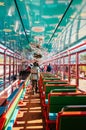 Baekdudaegan Mountain Range Canyon Train, V-Train colourful interior, South Korea