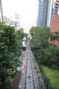 14 Oct 2022 Going to Victoria Peak tram, Hong Kong Royalty Free Stock Photo