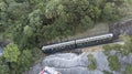 The new sixth-generation Green Cabin Peak Tram,The Hong Kong Peak Tram leaves the station Royalty Free Stock Photo