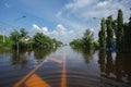 Thailand, Flood, Climate Change, Water, Accidents and Disasters Royalty Free Stock Photo