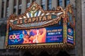 LOS ANGELES CALIFORNIA: The famous El Capitan theater in Hollywood Boulevard, in Los Angeles. Sign is advertising