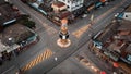 22 oct 20, Narathiwat, Thailand. clock tower roundabout in countryside.