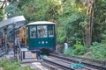 14 Oct 2022 new Peak Tram pass MacDonnell Road Station Royalty Free Stock Photo