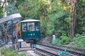 14 Oct 2022 new Peak Tram pass MacDonnell Road Station Royalty Free Stock Photo